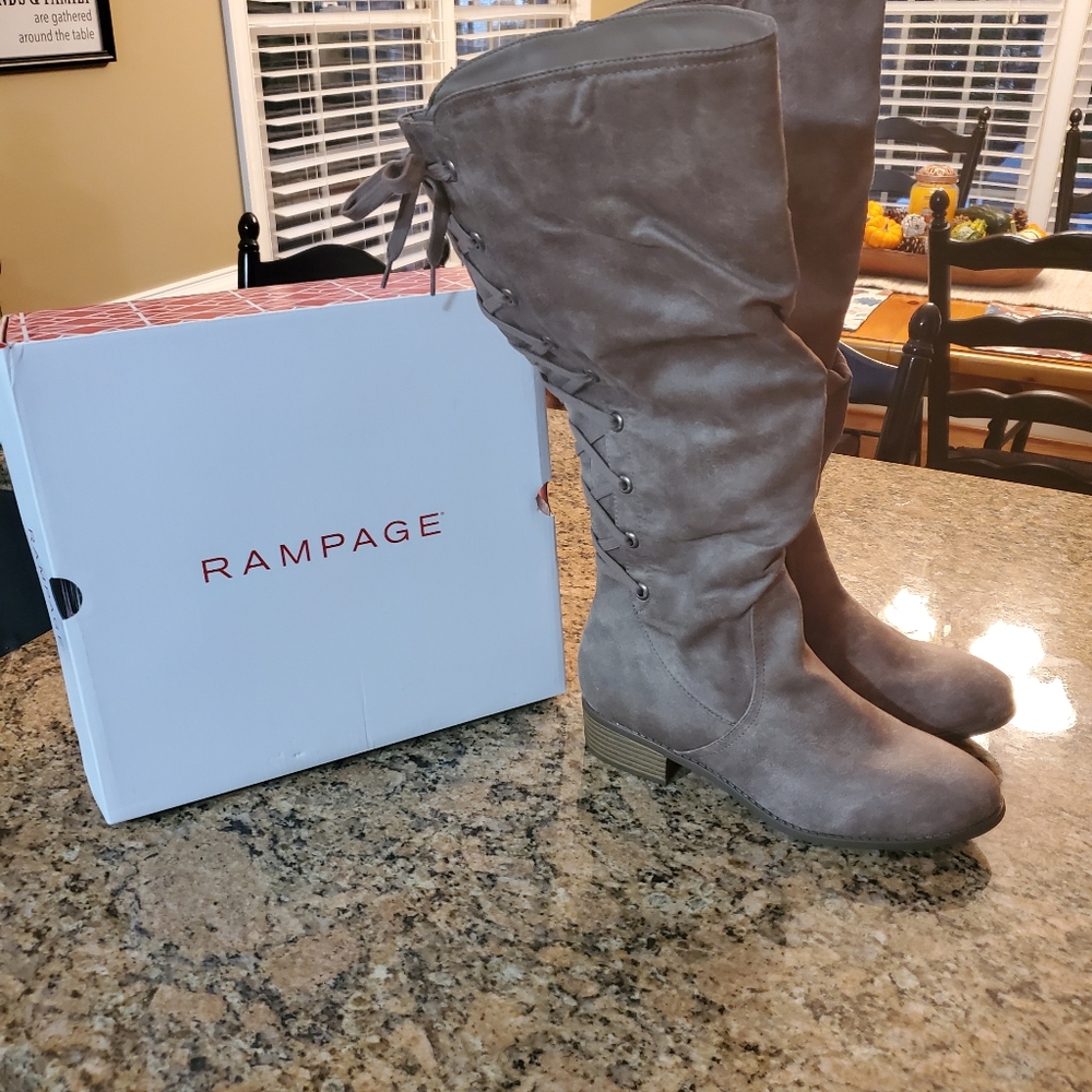 Tan Suede Back Lace Boots